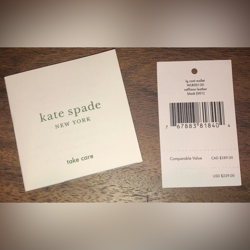 Kate Spade Large Continental Wallet | Black | Saffiano Leather | BNWT - Picture 7 of 7